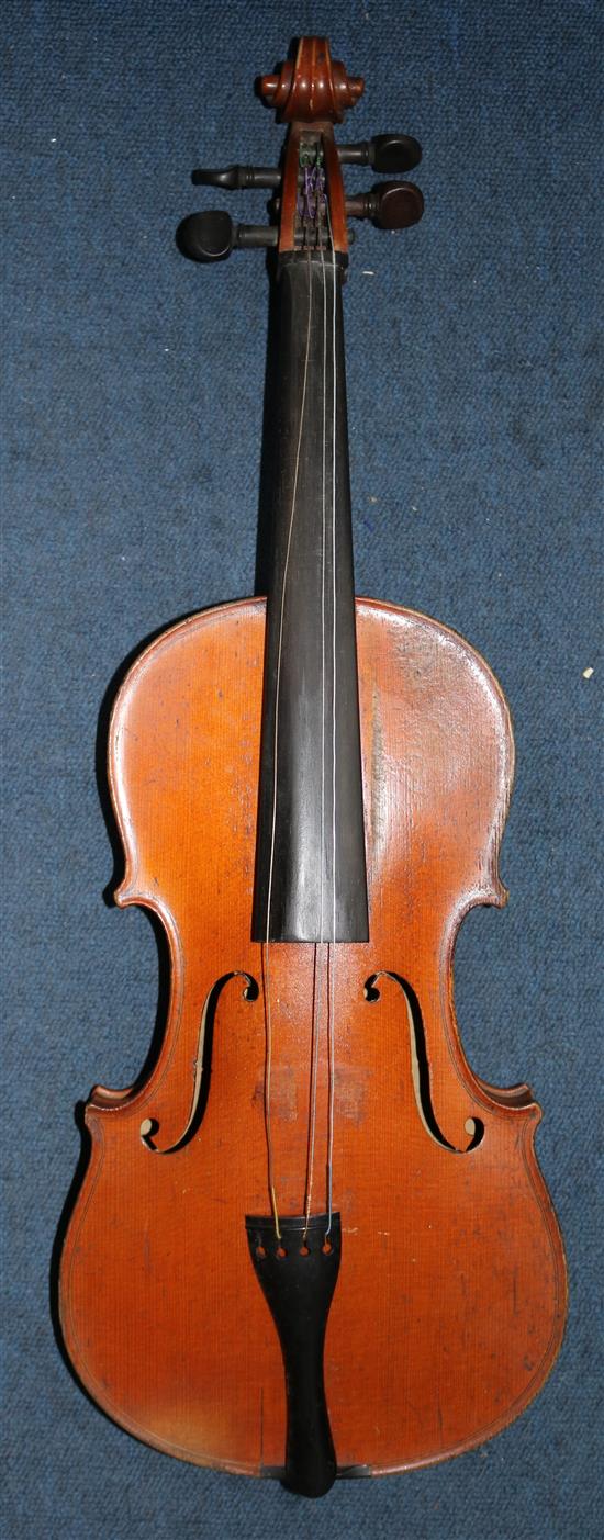 An early 20th century viola, The Apollo, c.1912, 26in., with later case